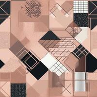 Geometric shapes seamless pattern illustration soft color and rose gold details. photo