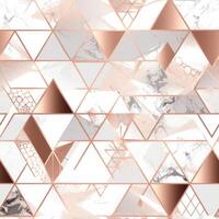 Geometric shapes seamless pattern illustration soft color and rose gold details. photo