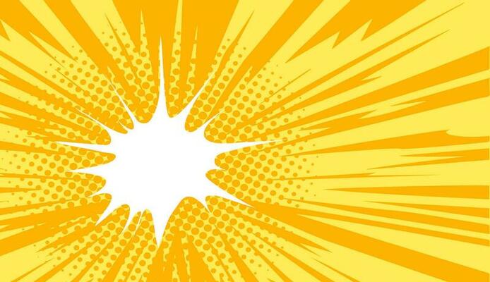 Yellow background with dynamic lines of movement. Rays of light, explosion.