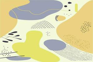 Abstract backgrounds. Hand drawn various shapes and doodle objects. Contemporary modern trendy vector illustrations. Every background is isolated. Pastel colors