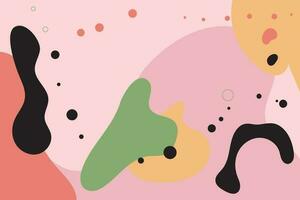 Abstract backgrounds. Hand drawn various shapes and doodle objects. Contemporary modern trendy vector illustrations. Every background is isolated. Pastel colors