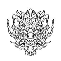 Heraldic dragon head Tattoos black and white emblem made of ink stains. vector