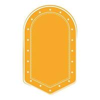 Chrome Yellow Empty Label Or Frame Element On White Background. vector