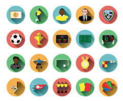 Illustration of flat soccer icons set png