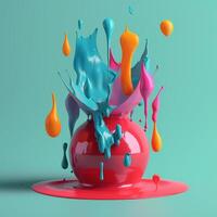 acrylic color splash in trending color palette for advertising with photo