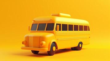 yellow school bus in trending color palette for advertising with photo