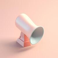 cute tiny isometric Modern Style Megaphone with photo