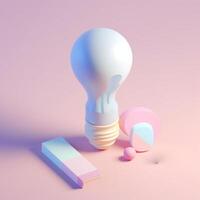 cute tiny isometric light bulbs and creativity with photo