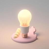 cute tiny isometric light bulbs and creativity with photo