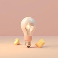 cute tiny isometric light bulbs and creativity with photo