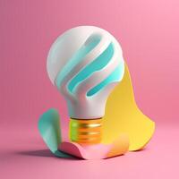 light bulb in trending color palette with photo