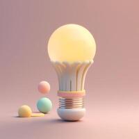 cute tiny isometric light bulbs and creativity with photo