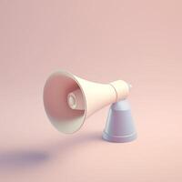 cute tiny isometric Modern Style Megaphone with photo