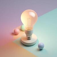 cute tiny isometric light bulbs and creativity with photo