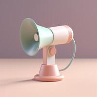 cute tiny isometric Modern Style Megaphone with photo