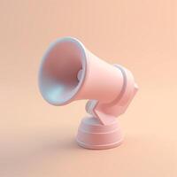 cute tiny isometric Modern Style Megaphone with photo