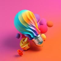 light bulb in trending color palette with photo