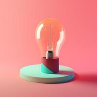 light bulb in trending color palette with photo