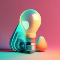 light bulb in trending color palette with photo