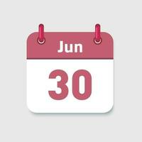 June calendar symbol vector icon.Time management. Holidays icon. Deadline icon. UI elements. Planning.