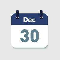 December calendar symbol vector icon.Time management. Holidays icon. Deadline icon. UI elements. Planning.