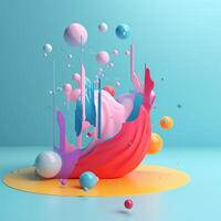 acrylic color splash in trending color palette for advertising with photo