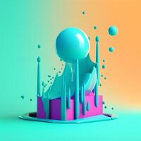 acrylic color splash in trending color palette for advertising with photo