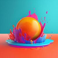 acrylic color splash in trending color palette for advertising with photo