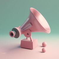 cute tiny isometric Modern Style Megaphone with photo