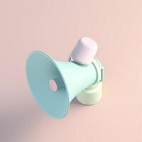 cute tiny isometric Modern Style Megaphone with photo