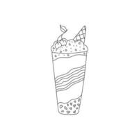 hand drawn vector illustration ice cream dessert