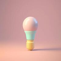 linda minúsculo isométrica ligero bombillas y creatividad con generativo ai foto