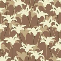 seamless mixed monochrome flowers pattern background for fashion fabric vector