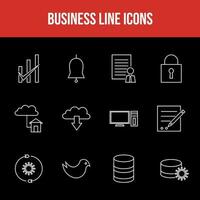 Unique Business Line icon set vector