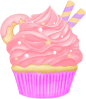 aquarelle petit gâteau éléments png