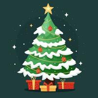 Christmas tree, with gifts vector