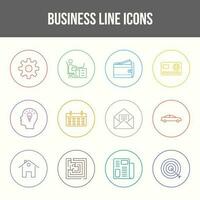 Unique Business Line icon set vector