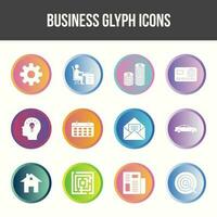 Unique Business Glyph icon set vector