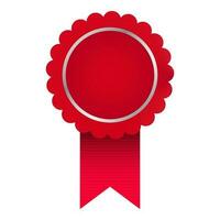 Paper Badge Element In Red Color. vector