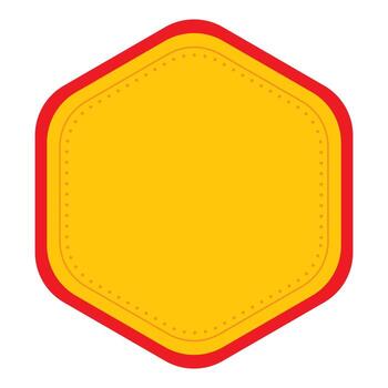 Blank Hexagon Frame Element In Yellow Color. vector