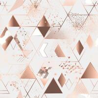 Geometric shapes seamless pattern illustration soft color and rose gold details. photo