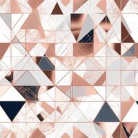 Geometric shapes seamless pattern illustration soft color and rose gold details. photo
