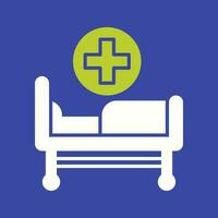 icono de vector de cama de hospital