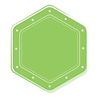 Green Empty Hexagon Shape Label Or Frame On White Background. vector