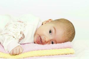 Happy baby close-up photo