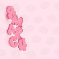 3D 8 March Font On Pink Lips Pattern Background. vector