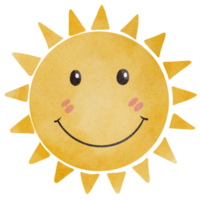 vattenfärg Sol sommar png