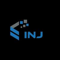 INj letter logo design on black background. INj creative initials letter logo concept. INj letter design. vector