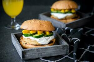 tandoori chicken burgers photo