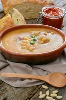 Beans soup served photo